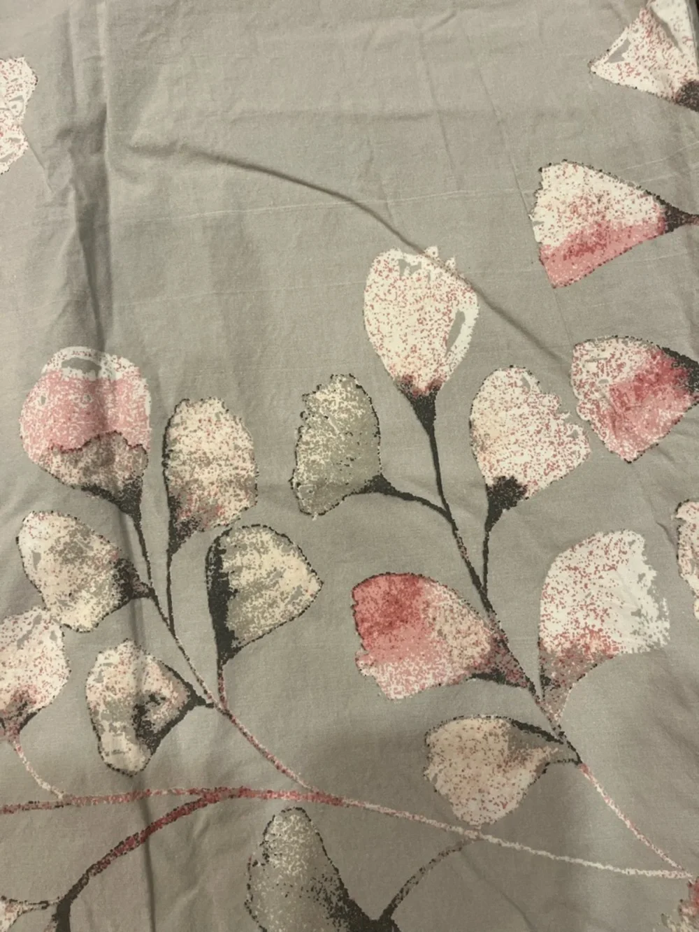 West Elm Green Cotton Organic Gray Pink White Ginkgo Leaves King Pillowcases